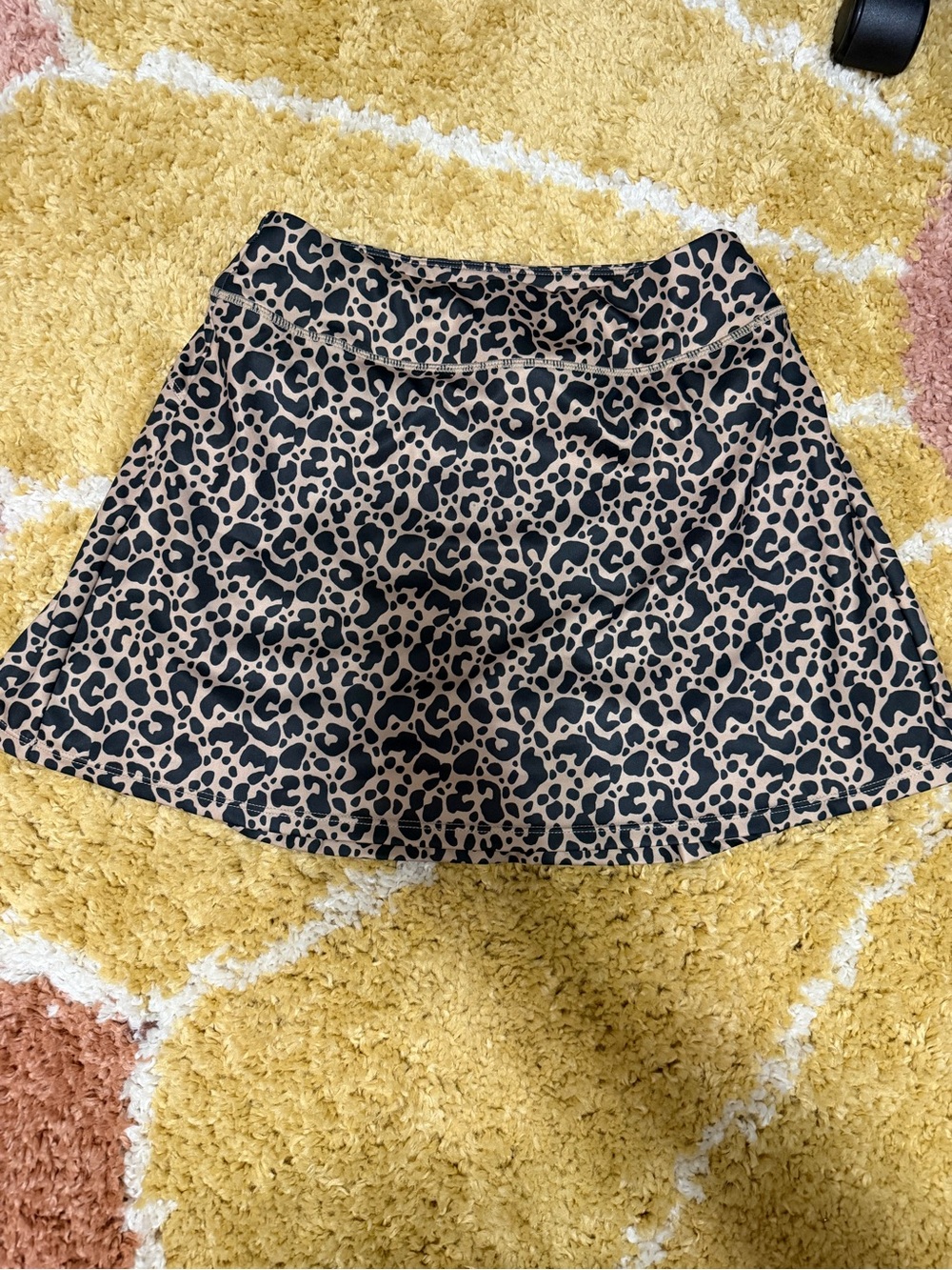 Leopard Print A-Line Women's Skirt - Beige and Black